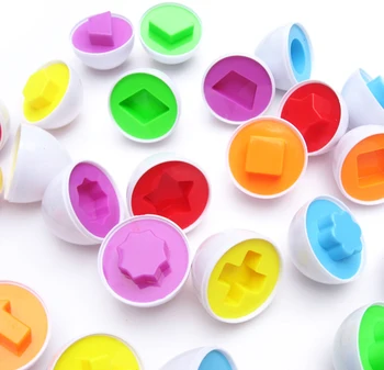 

6pcs/pack Baby infant Educational Toys Paired Twisted egg identify color & shape insert intelligence Construction Blocks