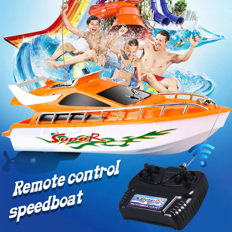 

Rc Multicolor Speedboat Remote Control Boat Outdoors Beginning Ability Fashion River Party Swimming Pool Funny Racing Boat