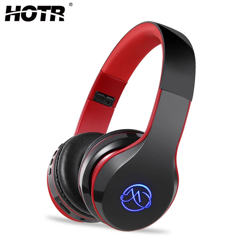 Светодиодная вспышка Премиум Стерео Bluetooth Наушники Беспроводные + Проводная