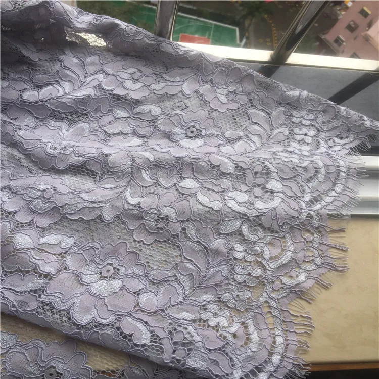 

Tissus Real New Arrival 2019 New And The Heavy-duty Car Bone Eyelash Lace Fabrics Model Dress Fabric Thick Spring Autumn Gray