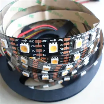 

20mX APA102 5050SMD warm white and cool white programmable 60LEDLED/m flexible led strip light black PCB express free shipping