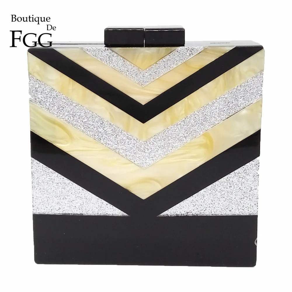 المرأة أسود الذهب الفضة v مخطط حقائب مربع الاكريليك مساء حقيبة براثن يستعصي حالة عرس prom الزفاف حقائب الكتف مخلب