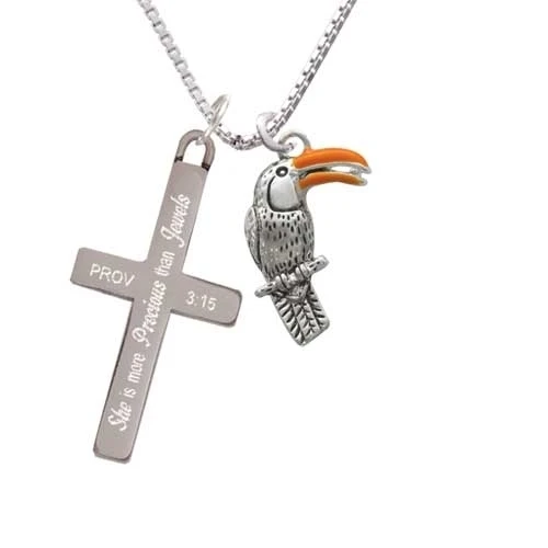 Toucan - She is More Precious - Cross Necklace (1)