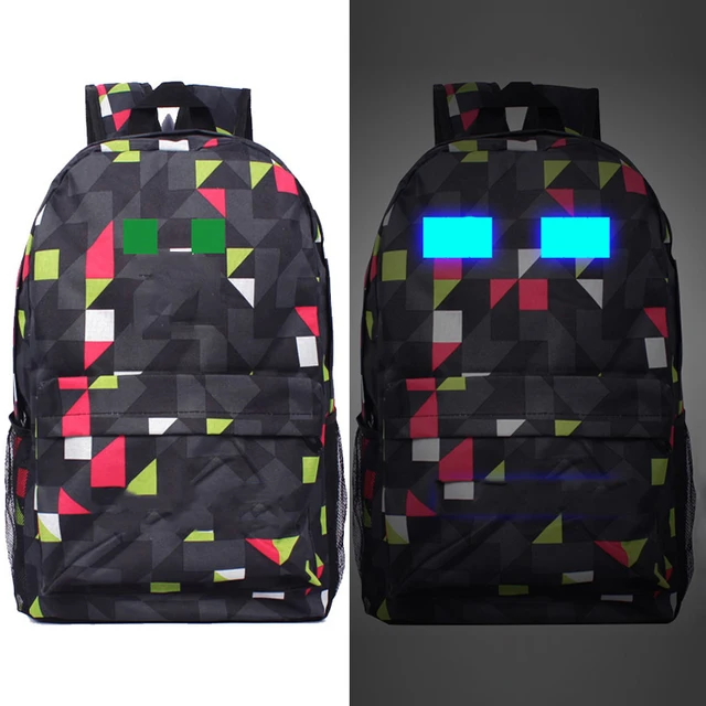 Buy Minecraft Glowing Luminous School Bag Oxford