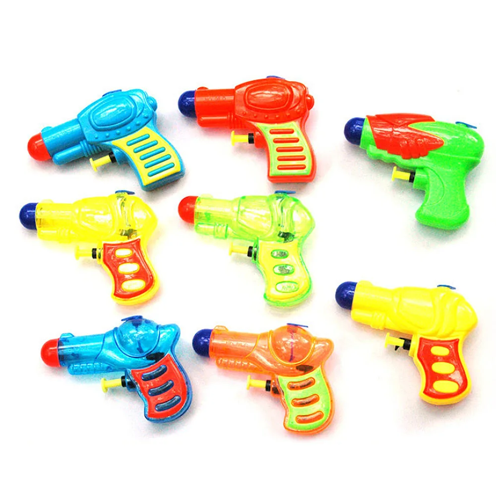 Летний детский маленький водяной пистолет, детская пляжная игрушка, вечерние игрушки для ванной, спасательный жилет, прозрачный распылитель, случайный цвет, пистолет