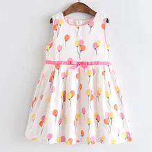 Платья для девочек; Новинка г.; летняя детская одежда для девочек; простое милое платье принцессы без рукавов с круглым вырезом и бантом