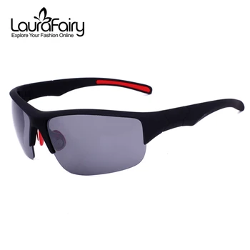 

Laura Fairy Sport UV400 Sunglasses Men Outdoor Curve Temple Design Semi-Rimless Sun Glasses Goggles 2019