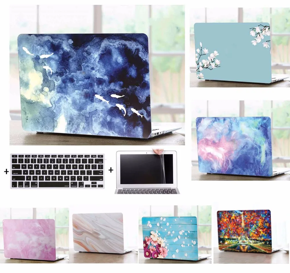 

Laptop Shell Case Keyboard Cover Screen Film Protector For 11 12 13 15" Apple Macbook Air Pro Retina Touch Bar A1706 A1708 TD