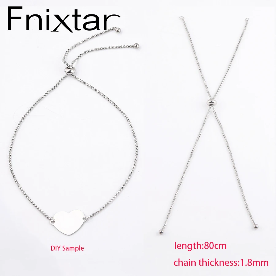 

Fnixtar Stainless Steel 1.8mm Thickness Adjustable Box Chain Slider/Slide Extender Chain For DIY Necklace Making 80cm 10pcslot