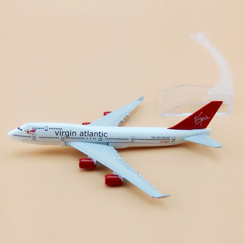 16 см с металлическими заклепками; туфли-лодочки Air British Virgin Atlantic Airways Boeing 747 400 B747 самолет модель самолета Модель w Стенд самолетов