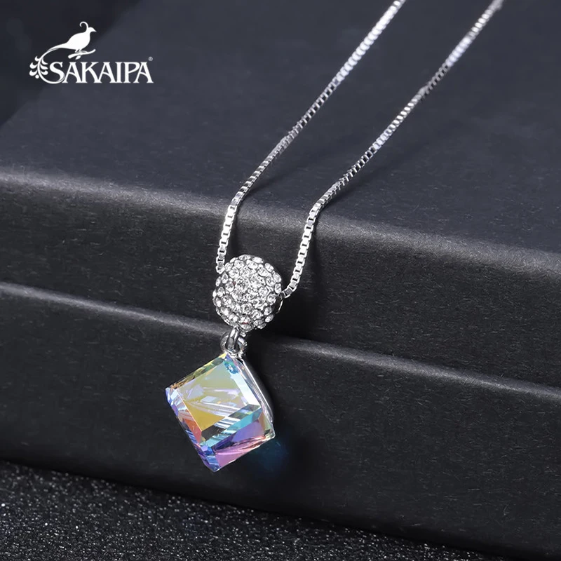 Mystic Цвет Swarovski Element Кристалл колье с кулоном модные украшения цепочки и ожерелья