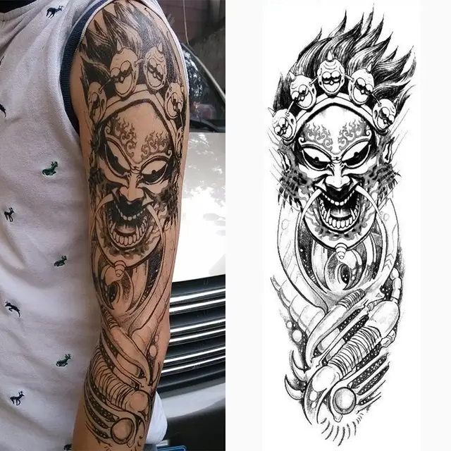 dangerous monster face tattoo waterproof large temporary tattoos dangerous monster face tattoo waterproof large temporary tattoos