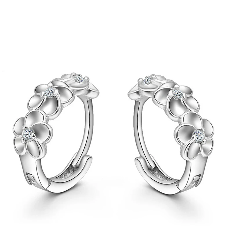 

New Flower Big Brand Design Luxury Crystal Hoop Earrings Gem Statement Earrings Women Jewelry Populaire Boucles d'oreilles