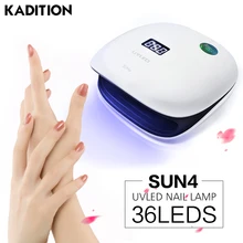 KADITION 48 Вт Сушилка для ногтей УФ светодиодный светильник умный датчик 30 s/60 s/99 s установка времени силовой кабель машина для отверждения ногтей Polishs 36 светодиодный s