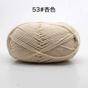 50 г/мяч 4 Plys Хлопок Детская Пряжа молочного оттенка нитки для вязания шерсть линия окрашенная для рук шерстяные вязаные - Цвет: 53