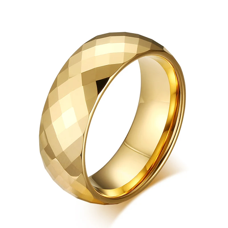 

Authentic 857 Tungsten Carbide Ring For Men Quality Gold-Color Wedding Band Ring for Men 8mm Width Size 7/8/9/10/11/12/13