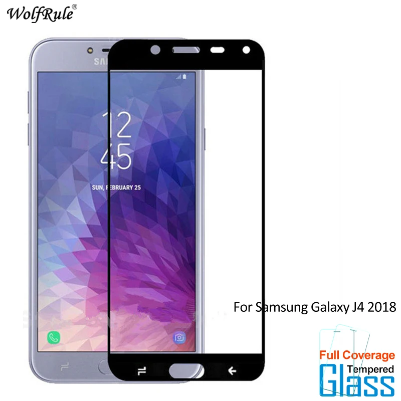 

2Pcs For Glass Samsung Galaxy J4 2018 Screen Protector Tempered Glass For Samsung J4 2018 Glass Full Cover Phone Film J400F