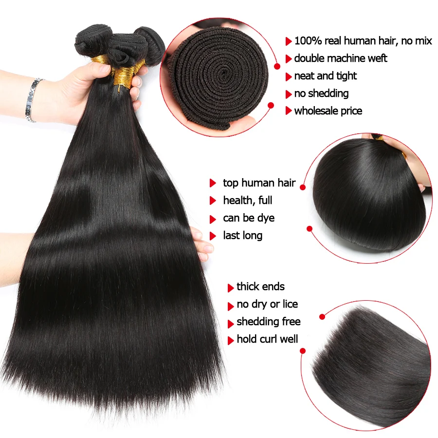 Прямые пучки волос 3/4 пучков предложения перуанские пучки волос ткет 8-28 дюймов Топ человеческие волосы пучки RXY remy наращивание волос