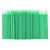 Green 100 шт./лот, прочные Микро одноразовые аппликаторы для наращивания ресниц, индивидуальные аппликаторы для туши, кисть для ресниц для женщин, инструмент для макияжа - Handle Color: Green