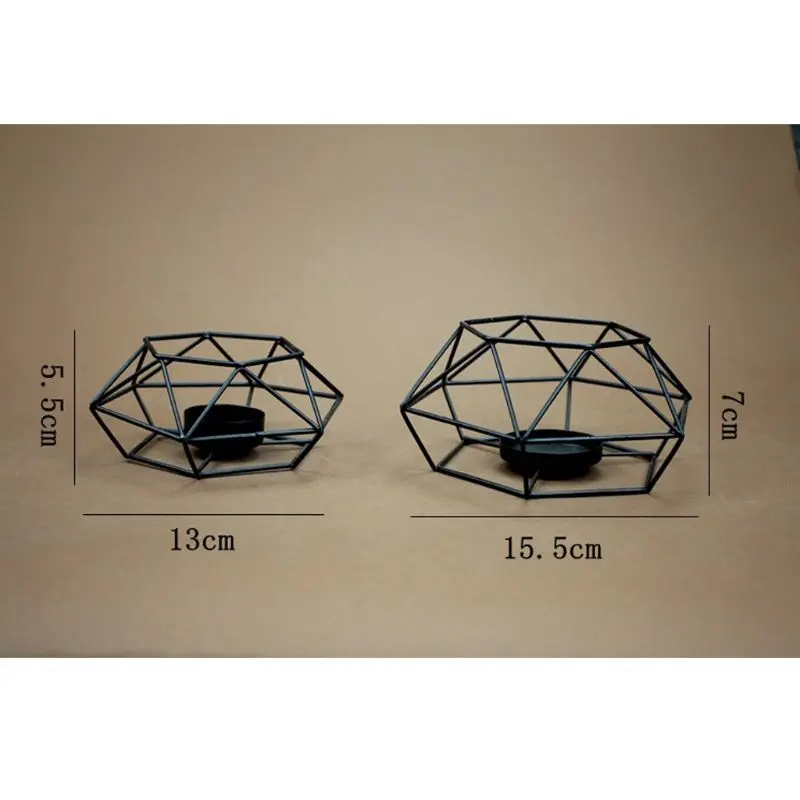 Модный геометрический Железный подсвечник в американском стиле 3D геометрический подсвечник металлический подсвечник для свадебного украшения дома