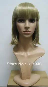 

Realistic Plastic Female Mannequin Dummy Head With Wig Manikin Head For Hat Sunglass Jewelry Display D5-X,T25B