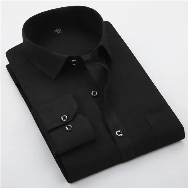 black dress shirt black buttons