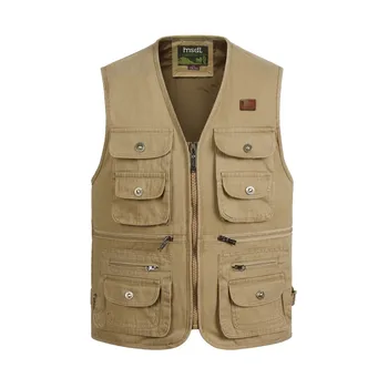 

Large Size S-4XL Tactical Masculine Waistcoat Men Multi Pocket Unloading Sleeveless Vest Photographer Reporter Summer Jacket