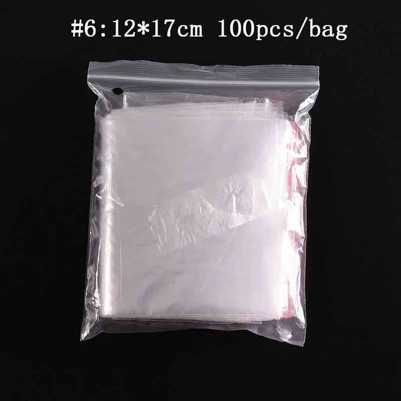 

100Pcs 12*17cm Jewelry Ziplock Zipped Lock Reclosable Plastic Poly Clear Bags