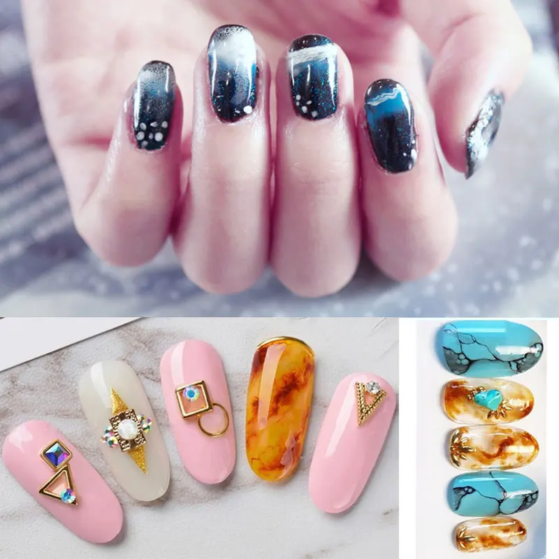 شفافة طلاء أظافر زهر هلام مسمار الفن DIY السحر زهرة تزهر تأثير هلام البولندية نقع قبالة الأشعة فوق البنفسجية مسمار الغراء رسم هلام الورنيش
