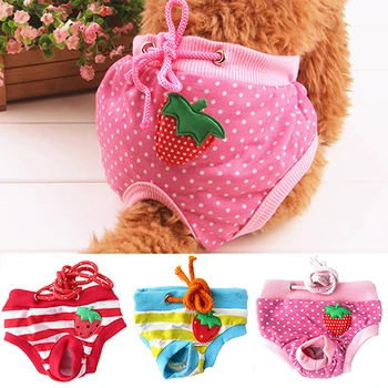 

TINGHAO Female Pet Dog Panty Brief Bitch In Season Sanitary Pants Short Pant Striped Diaper Underwear Wholesale