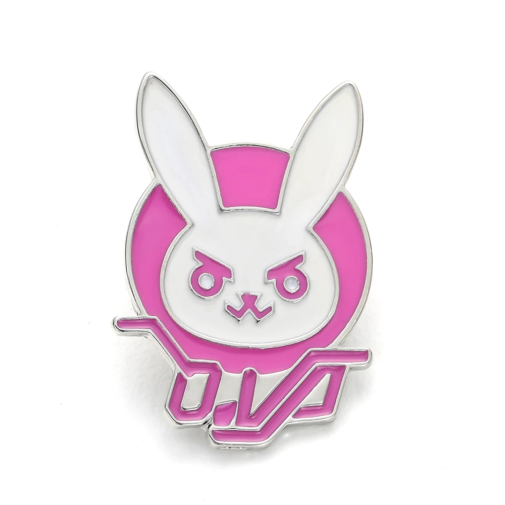 

Overwatch Game Dva Rabbit Bunny Metal Pin Pink Trendy Jewelry Diva Bunny Hard Enamel Pin for Cosplay Costume Girl Accessory