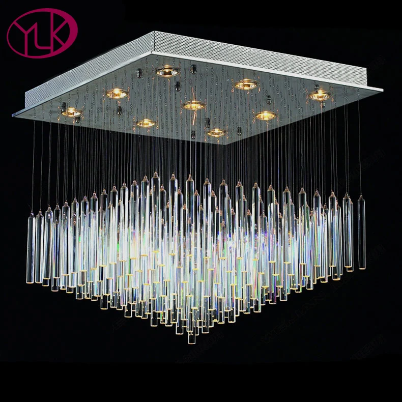 

Square Modern Crystal Chandelier For Living Room Large Home Decor Dimmable Light Fixture For Ceiling LED Lustres De Cristal Lamp
