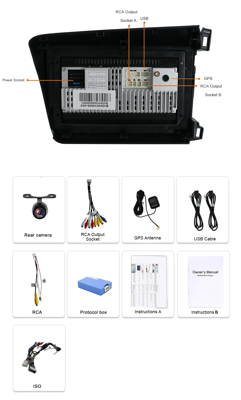 Excellent Car Multimedia Player Android 9.0 Fit For Honda civic 2012-2015 2din car radio gps navigation Bluetooth OBD DAB 4G Wifi SWC Map 29