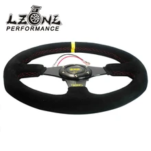 Lzone Racing-Новый 14 дюймов 350 мм замши плоские стойки Кукуруза Дрифтинг руль с черный ящик JR-SW71