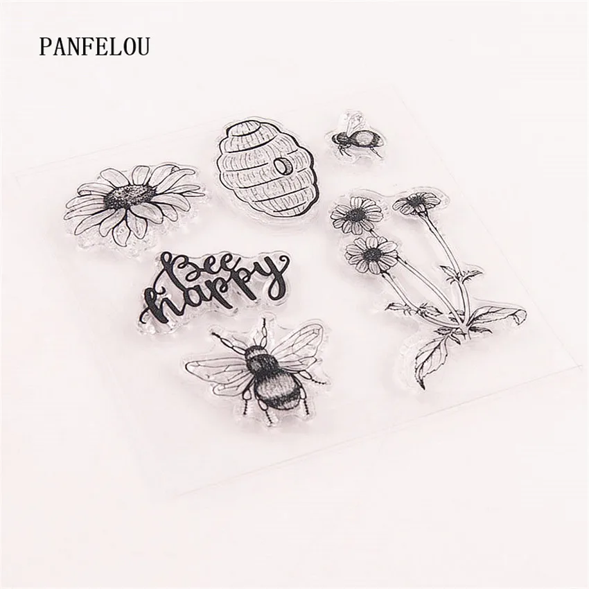 PANFELOU hard-working bee Transparent Clear Silicone Stamp/Seal DIY scrapbooking/photo album Decorative clear stamp sheets