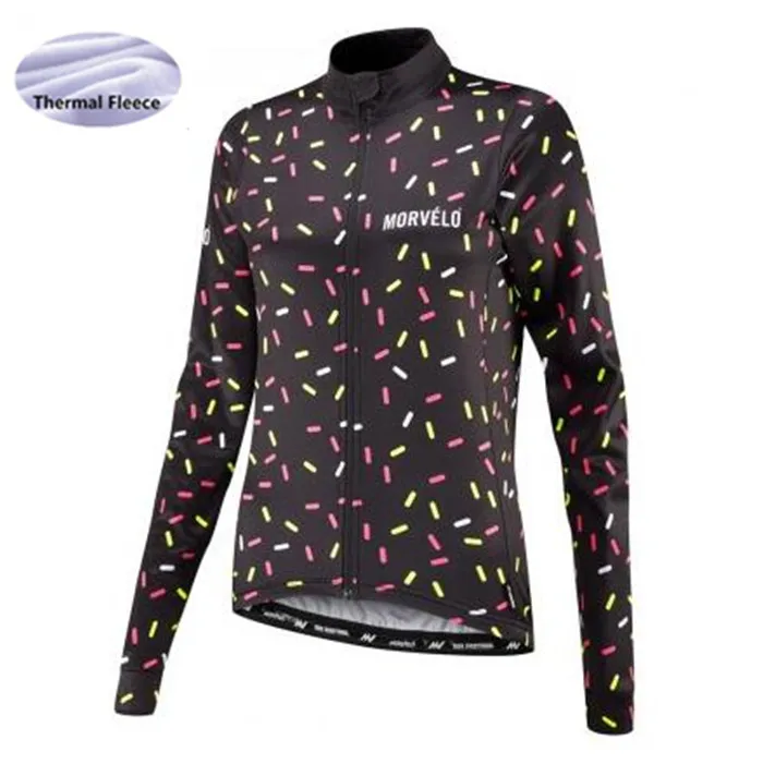 Morvelo women Winter Thermal Fleece long sleeve cycling jersey Windproof bike jersey bicycle waterproof coat ropa ciclismo - Цвет: as picture