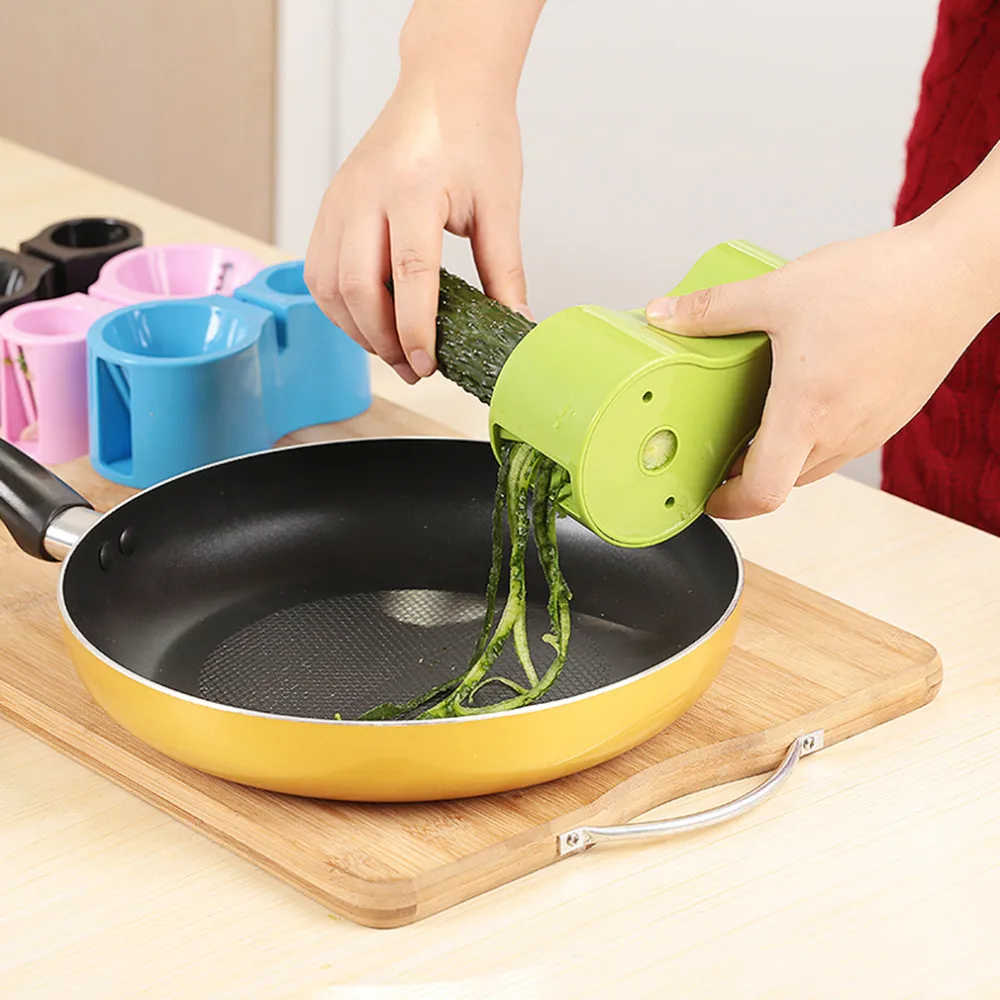 Kitchen Multifunction Vegetable Fruit Slicer Handheld Spiralizer Peeler Potato Cutter Device Manual Spaghetti Maker Sharpener