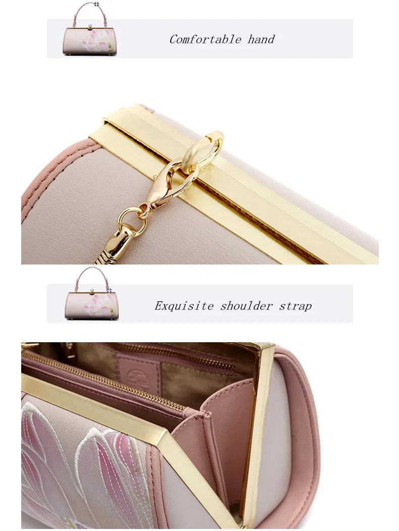 Pmsix элегантная мини Дамская сумка с вышивкой лотоса, дизайнерская сумка на плечо с цепочкой, Wpmen, кожаные сумки P120121