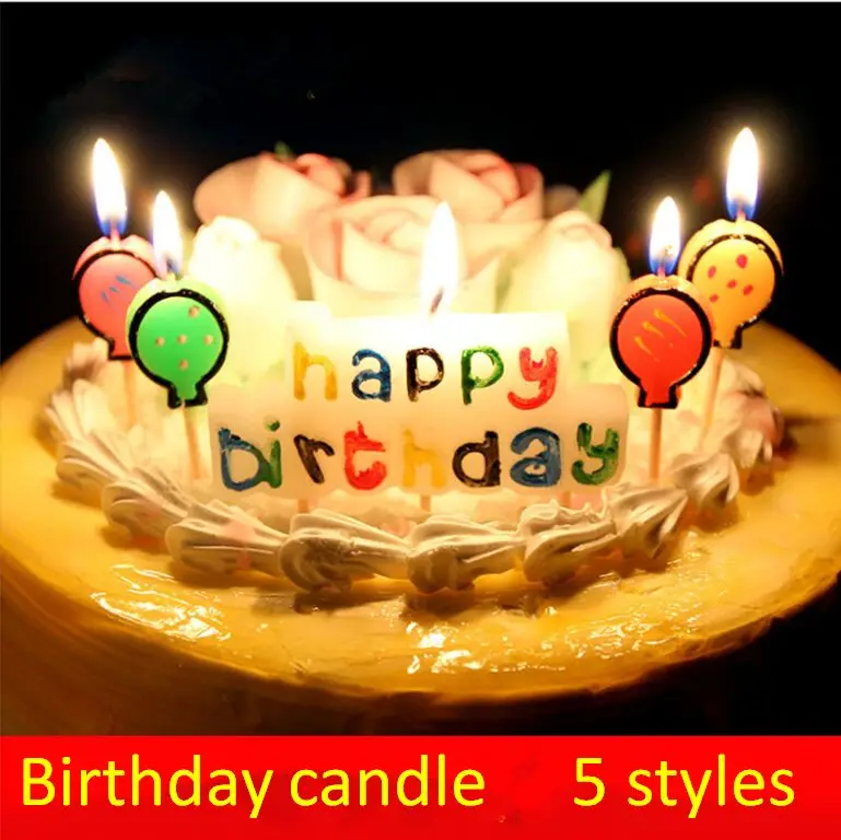 

happy birthday candle birthday cake candle wax candle decoration candle accessories 5 styles burning time 10 minutes