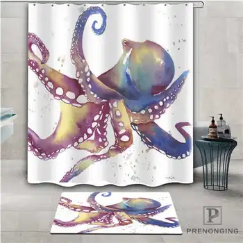 

Custom Octopus art (1) Waterproof Shower Curtain Doormat Home Bath Bathroom Polyester Fabric Multi Sizes#2019-01-12-263