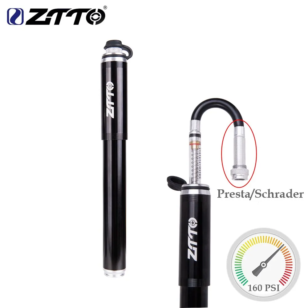 

ZTTO 160PSI high pressure mini portable bicycle pump Schrader Presta Valv bicycle tire pump air pump with pressure gauge