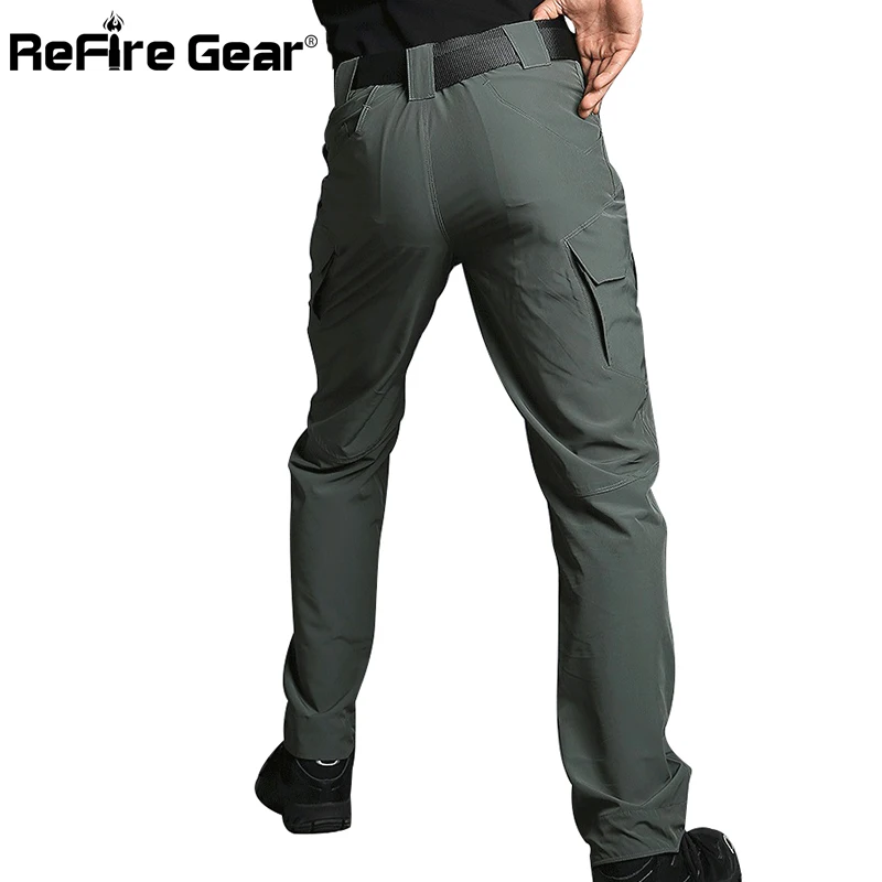 ReFire Gear Summer Lightweight Urban Tactical Cargo Pants Men Casual Quick Drying Breathable Stretch SWAT Army Military Pants