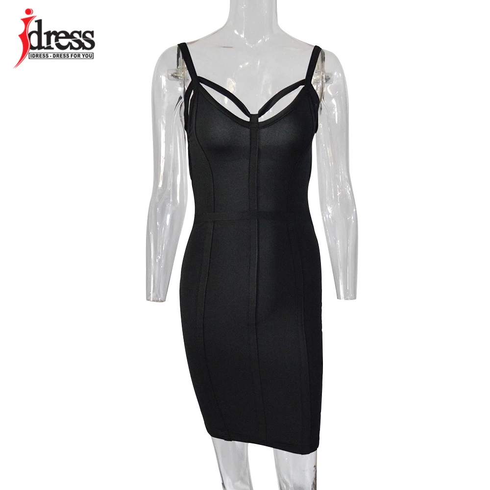 IDress Sexy Striped Bandage Dress Sleeveless Spaghetti Strap Backless Mini Bodycon Dress Hollow Out Club Women Summer Dresses (15)
