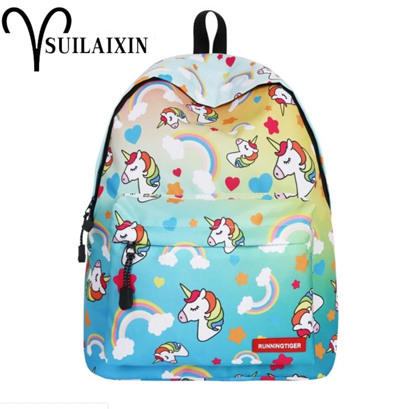 

Waterproof Nylon Women Backpack Flamingos Printing Rucksack Unicorn Daily Travel Laptop Bagpack College School Cute Book Bag
