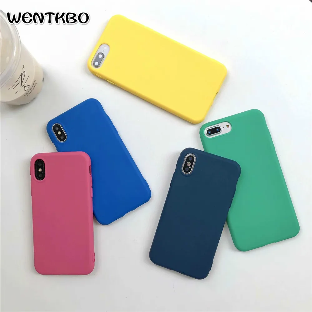 Soft Silicone Phone Cases For iPhone 11pro XS MAX Case Rainbow Color TPU Casing iphone 7 8 6 6s SE Plus Matte Covers |