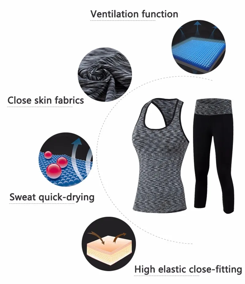 Женский набор для йоги, одежда для фитнеса, теннисная рубашка+ штаны, облегающие для пробежки тренировки Леггинсы для йоги спортивные костюмы для женщин