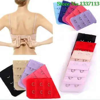 

Hot New 2015 5Pcs Women 3 Rows 2 Hooks Lingerie Bra Strap Extender Soft Back Band Extension 5PZK