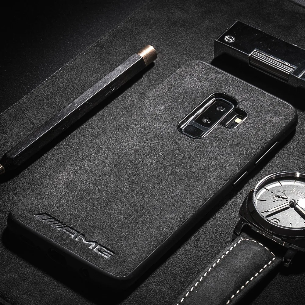 

Luxury Leather Motorsport Phone Cases For Samsung Galaxy S8 S9 S10 Plus Lite S10E Note 8 9 Car Logo M AMG Fur Slim Cover funda