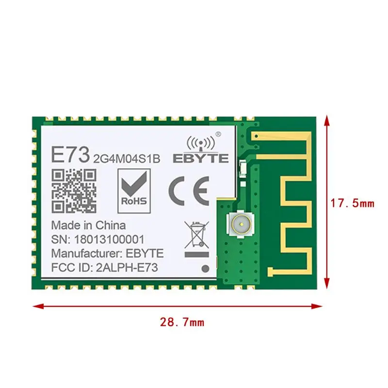 Прочный NRF52832 2,4 ГГц приемопередатчик приемник E73-2G4M04S1B SMD BLE 5,0 беспроводной bluetooth-модуль