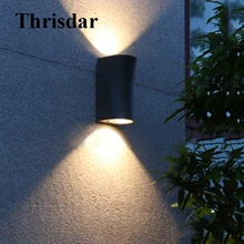 Thrisdar до Подпушка 10 Вт Водонепроницаемый светодиодный светильник настенный открытый сад крыльцо Светильник современный скандинавский путь villia коридор свет сада